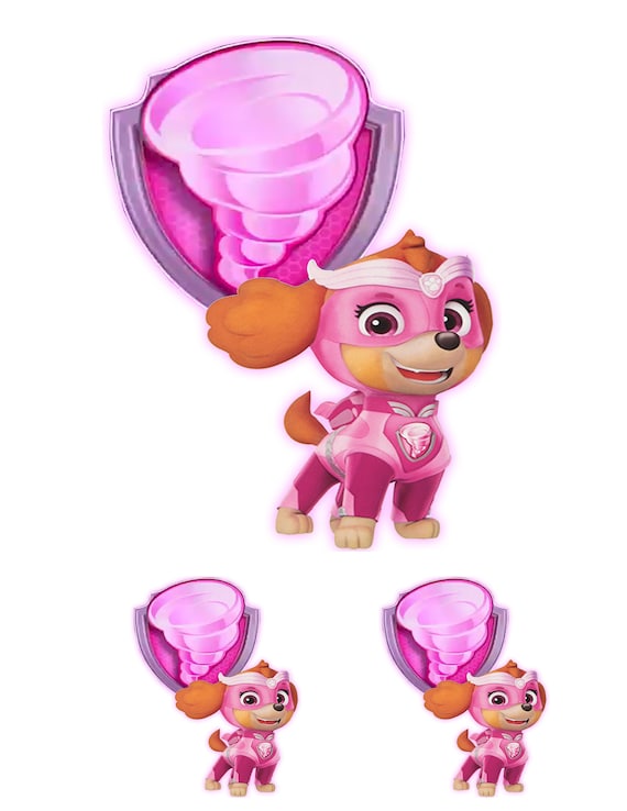 STICKERS Paw Patrol Mighty Pups Skye Decals 7 and Pair | Etsy