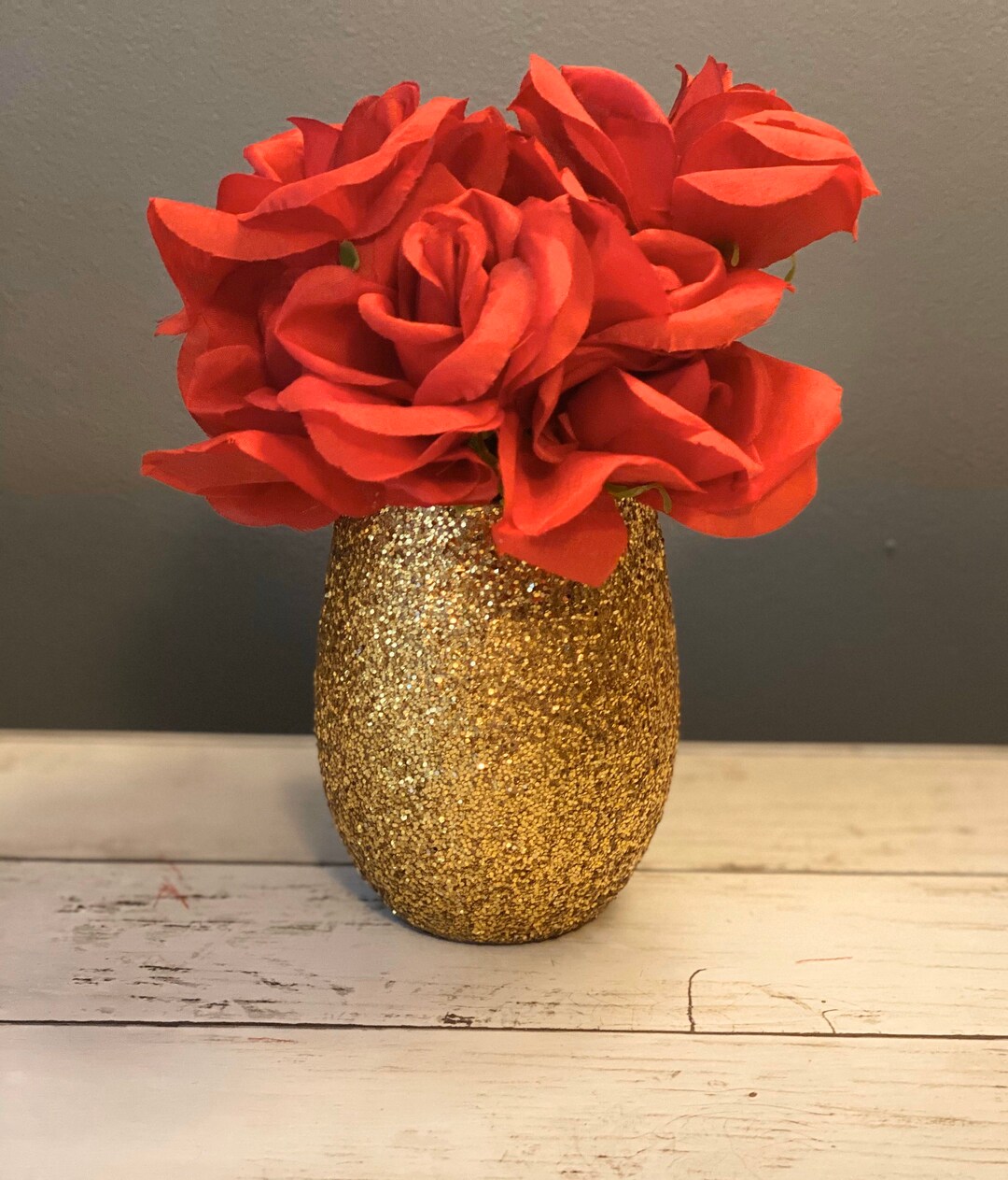 Round Centerpiece wedding Decor Centerpieces Glitter Vase Etsy