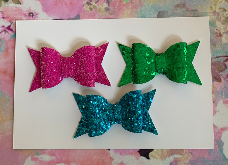 Hair Bows Trio of Bows Glitter Bows