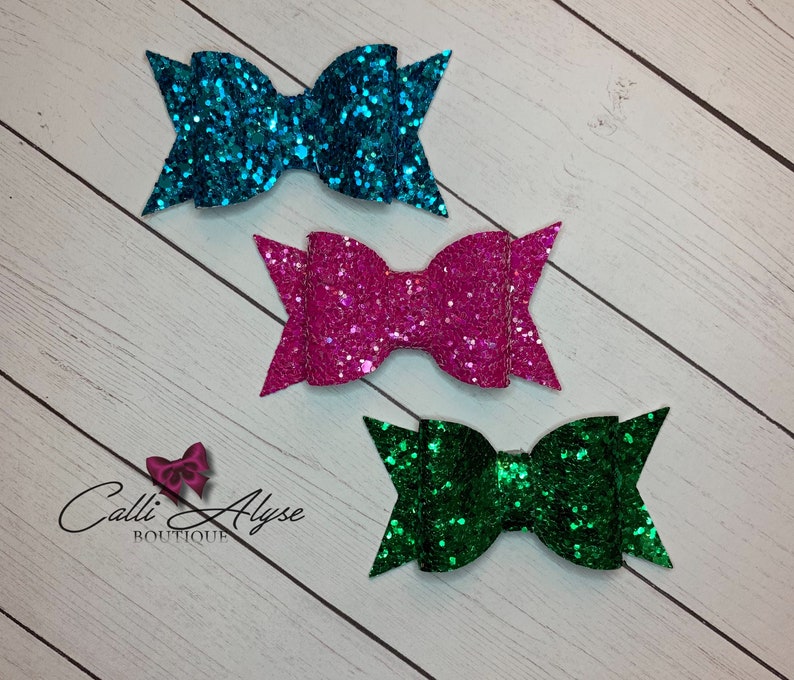 Hair Bows Trio of Bows Glitter Bows