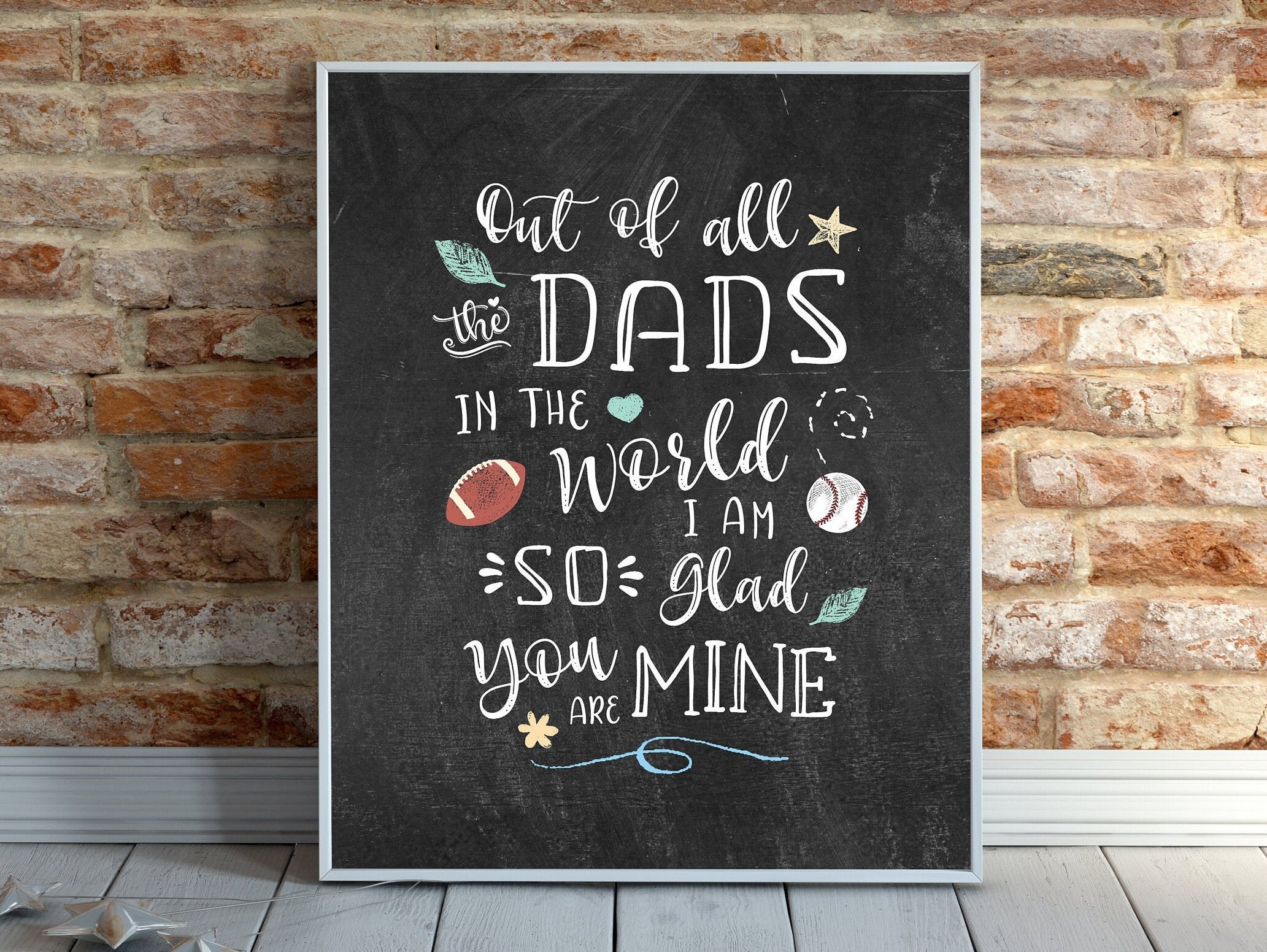 Fathers Day Gift Chalkboard Sign Printable Wall Art Out of Etsy