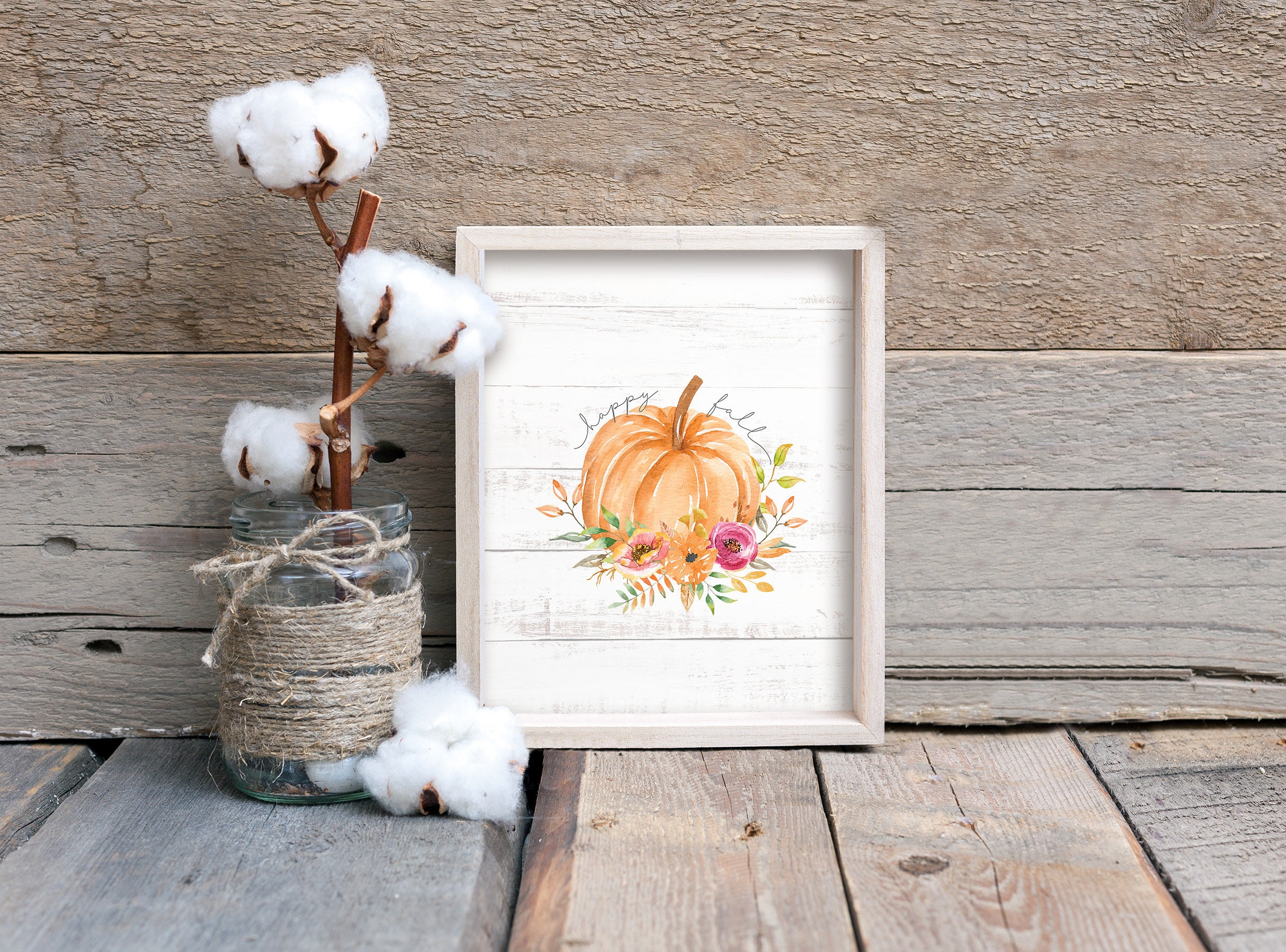 DII Herbst-Tischdecke Bauernhaus-Stil – 152x271 Cm, 100% Baumwolle, Kürbiskaro-Design, Orange/Grau