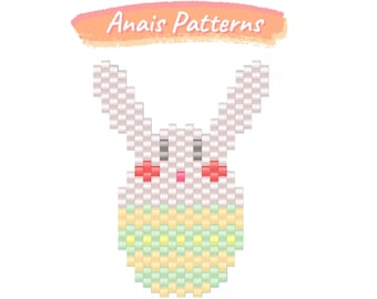 Padrão de ovo de Páscoa miyuki, ovo de páscoa Miyuki, padrão de coelho Miyuki, padrão de coelhinho da Páscoa, miçangas Miyuki, padrões de miçangas, padrão de PDF