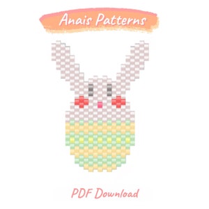Easter egg miyuki pattern, Miyuki easter egg, Miyuki bunny pattern, Easter bunny pattern, Miyuki beads, Beadwork patterns, Pdf pattern