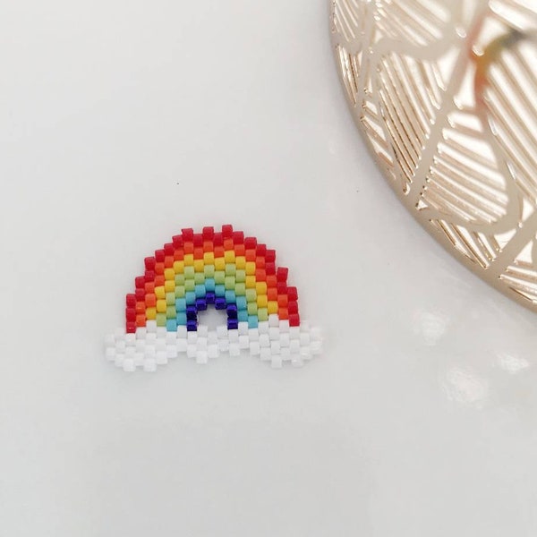 Beaded rainbow peyote pattern, PDF instant download pattern, Beadwork pattern, Brick stitch