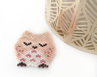 Padrão de ponto de tijolo de coruja Miyuki, padrão de PDF de animal de miçangas, padrão de contas de Miyuki, padrão de peiote