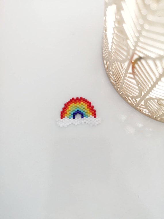 Beaded rainbow peyote pattern, PDF instant download pattern, Beadwork pattern, Brick stitch