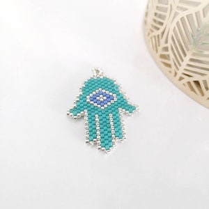 Miyuki fatima hand pattern, Evil eye PDF pattern, Miyuki bead pattern, Peyote pattern, Brick stitch pattern, Beadwork