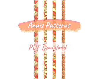 Padrão de pulseira Miyuki, conjunto de quatro pulseiras, padrão PDF de ponto de tijolo, padrão de contas Miyuki, miçangas