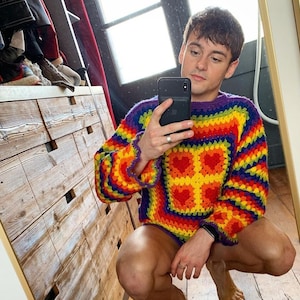 Crochet Jumper Pattern Rainbow of sunshine - OFFICIAL TOM DALEY jumper
