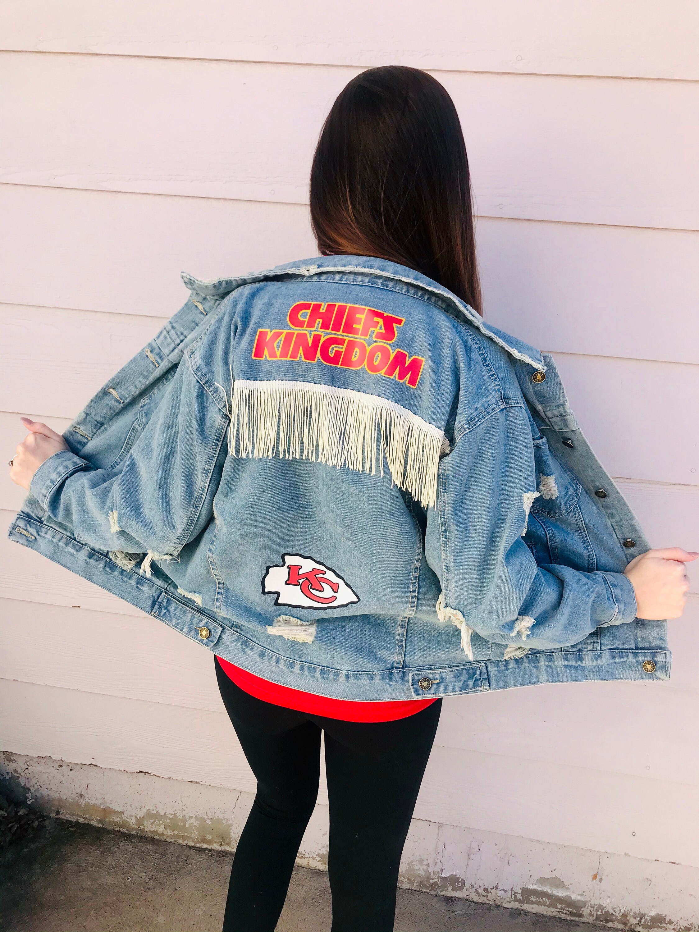 Football Jean Jacket Etsy
