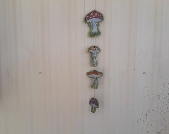 Mushroom Wall Hanging, clay wall hanging, Mushrooms, cottagecore, air dry clay