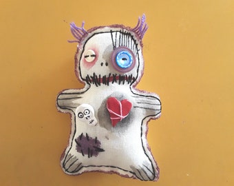 Voodoo Doll, art doll, handmade doll, creepy cute