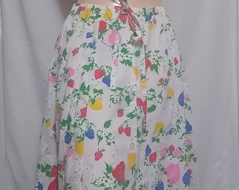 Vintage white fruit print skirt