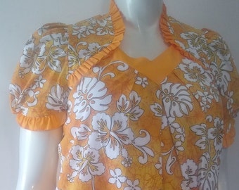 Vintage golden yellow muu muu dress