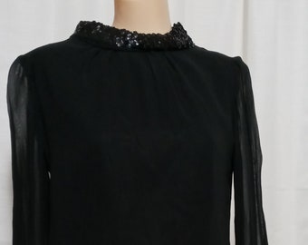 Vintage black sequined dress