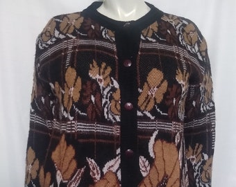 Vintage black/brown multi cardigan