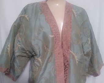 Vintage seafoam green and pink robe