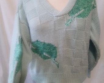 Vintage mint and tropic green sweater