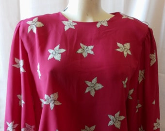 Vintage fuchsia floral blouse
