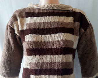 Vintage brown multi striped sweater