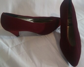 burgundy kitten heel boots