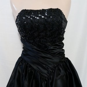 Vintage black strapless prom dress