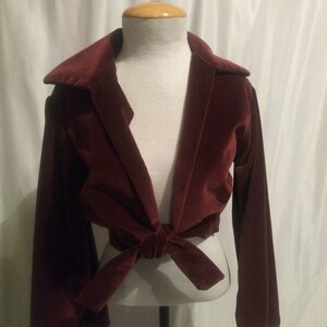 Vintage burgundy front tie jacket