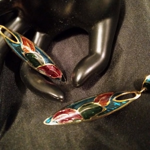 Vintage green and gold multi earrings