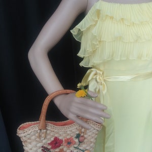 Vintage yellow dress with ruffles image 4