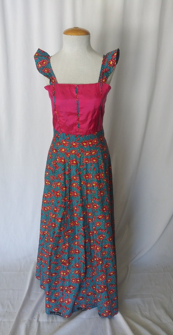 Vintage pink and blue dress - image 3