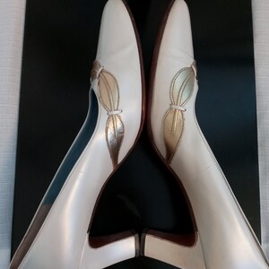 Vintage pearl white and gold shoes image 6