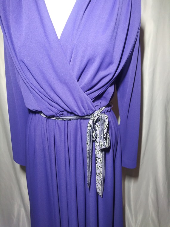 Vintage purple belted dress - image 3