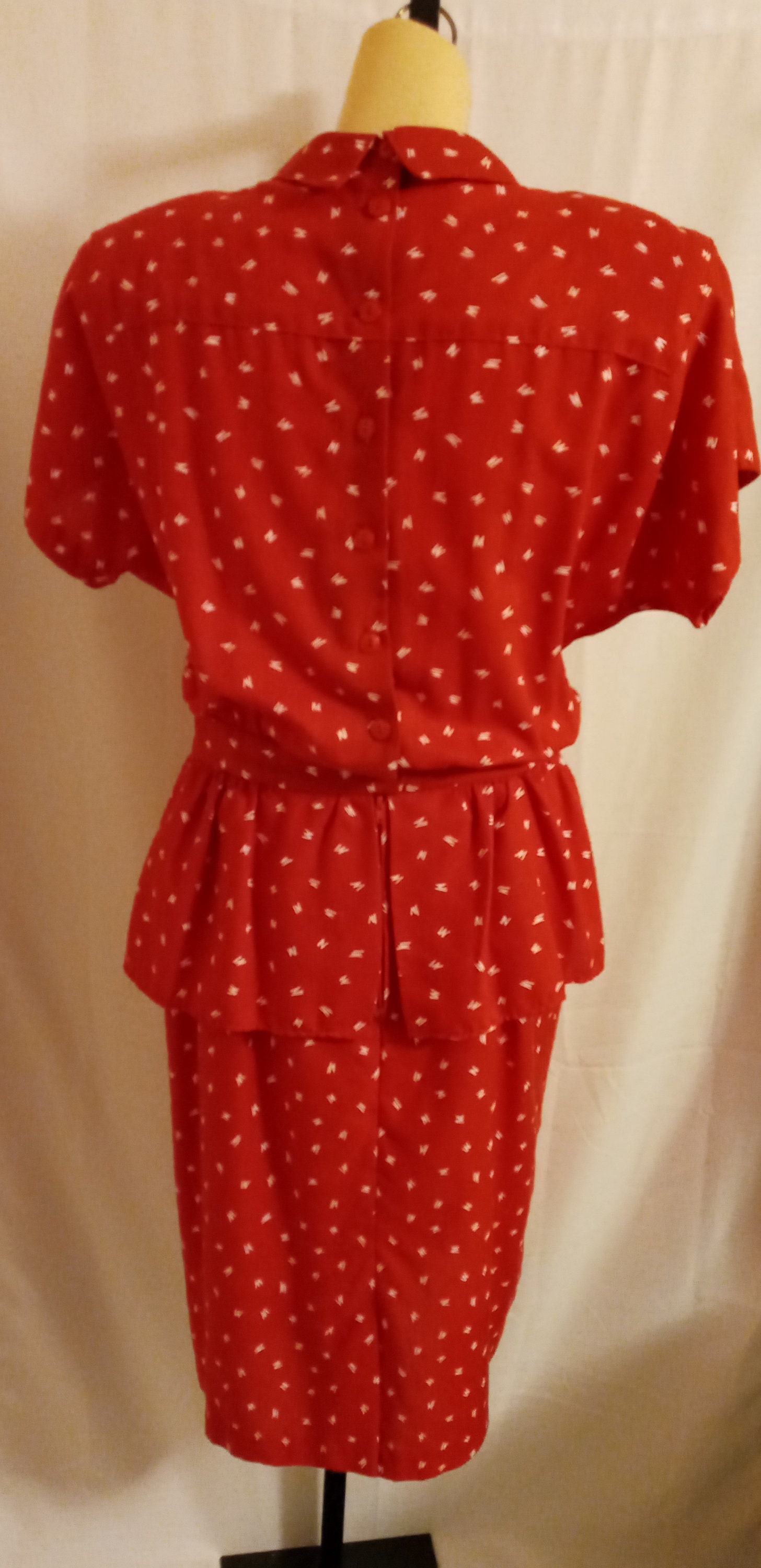 red and white peplum dress Polka Dot Mini Dress