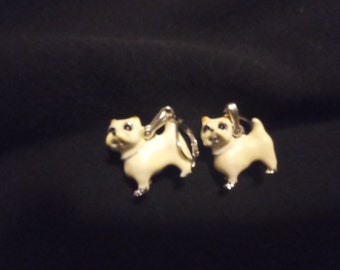 Vintage white west highland terrier earrings