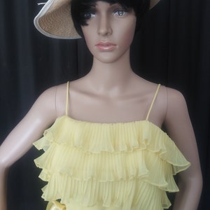 Vintage yellow dress with ruffles image 3