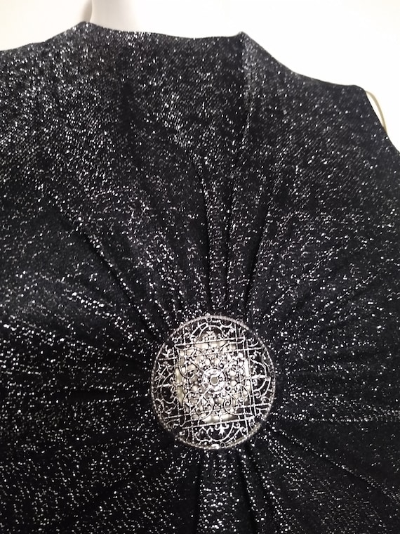 Vintage black and silver sleeveless top - image 2