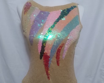 Vintage gold sequined sleeveless sweater