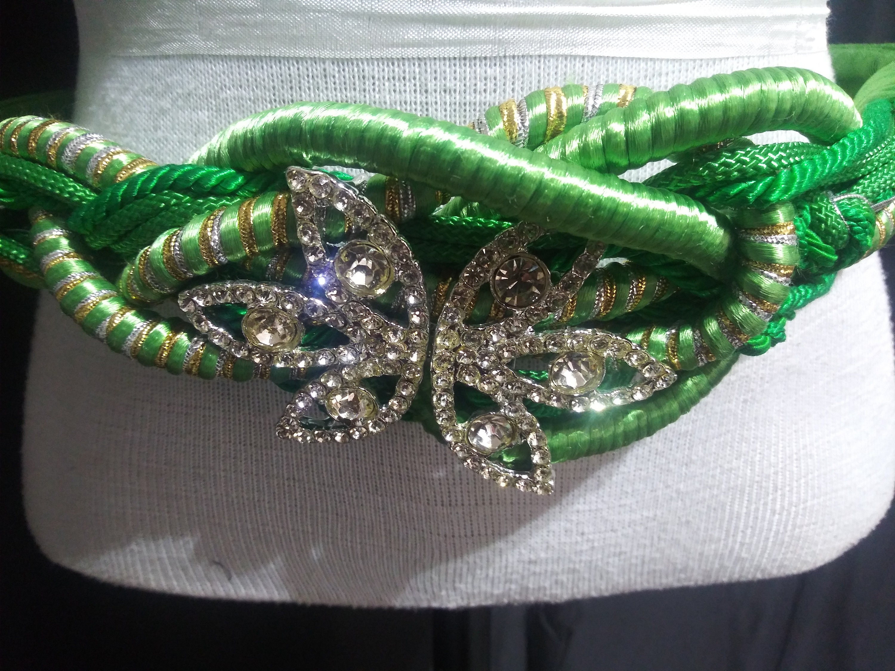 Vintage Green Jeweled Belt - Etsy display picture 1