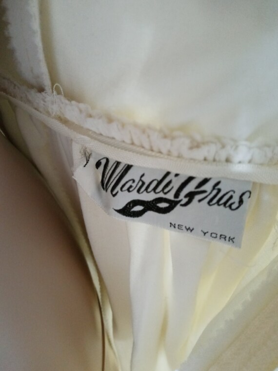 Vintage off white high ruffled neck wedding gown - image 10