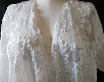 Vintage ivory robe with cut out designs