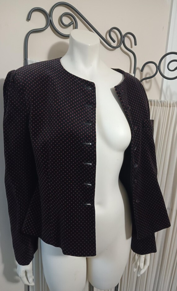 Vintage black patterned jacket - image 4