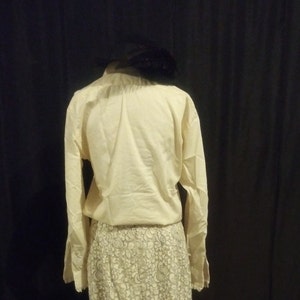 Vintage cream ruffled shirt image 3