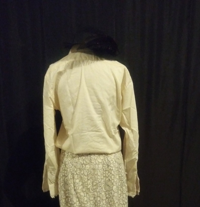 Vintage cream ruffled shirt image 3