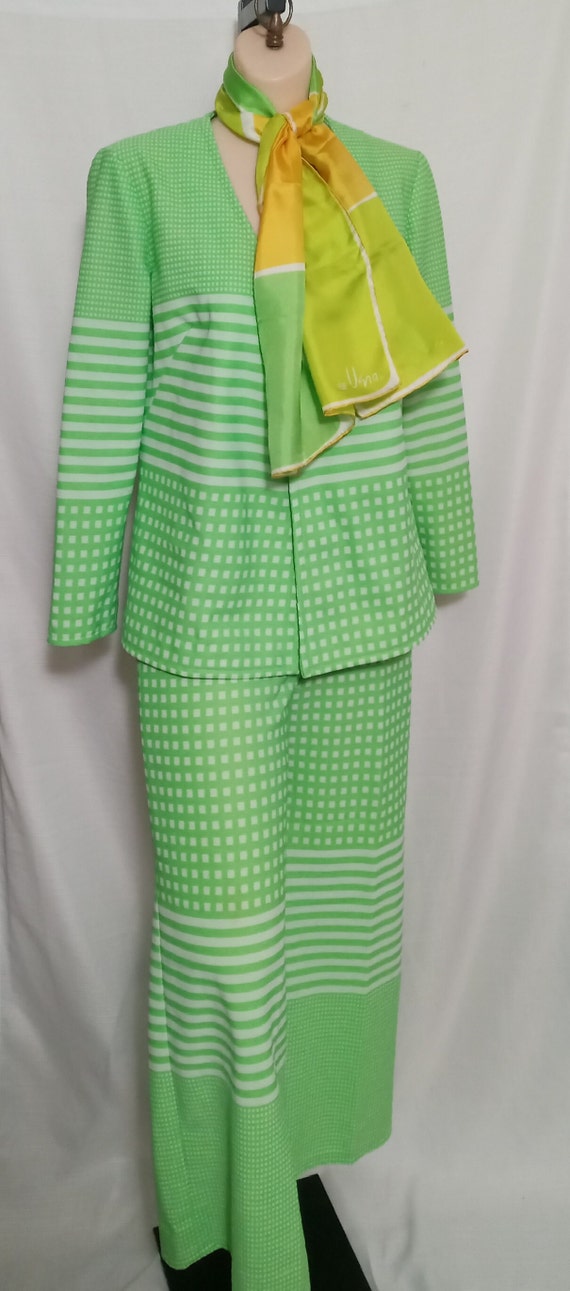 Vintage lime green 2 piece suit - image 2