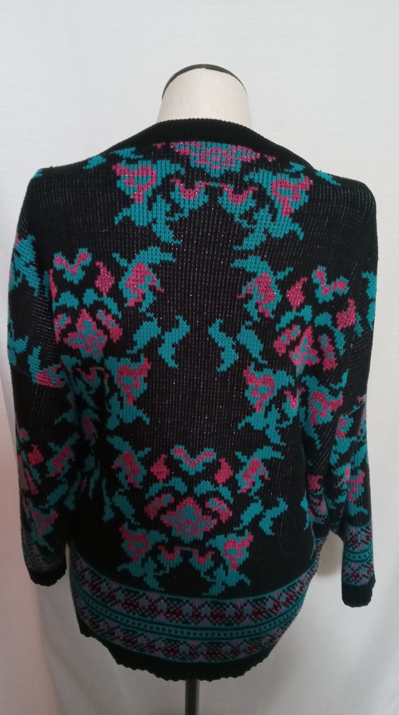 Vintage black, green and pink sweater - image 6