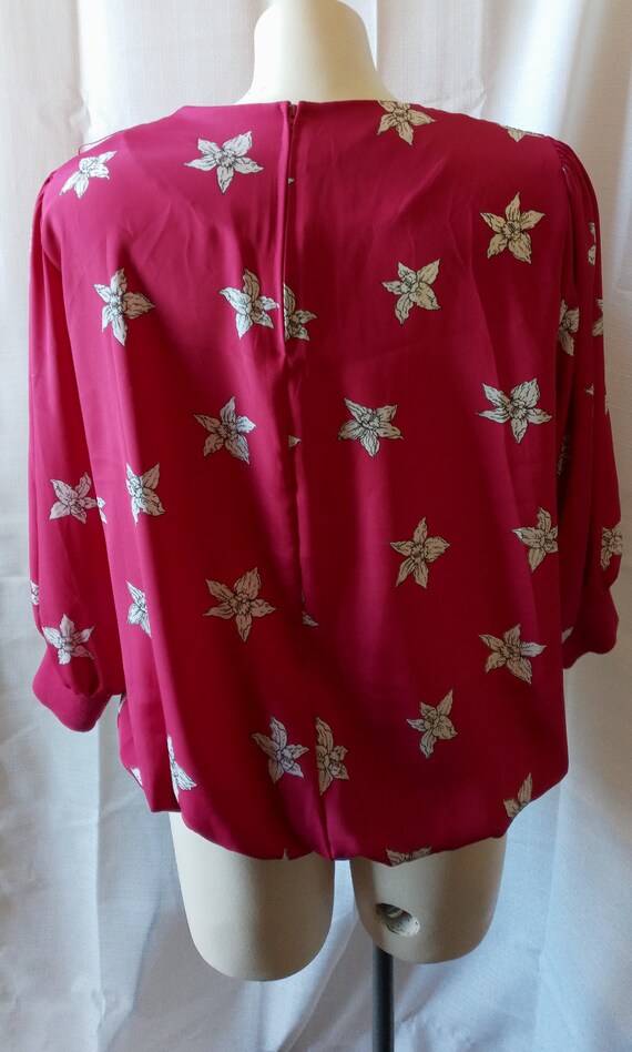 Vintage fuchsia floral blouse - image 6