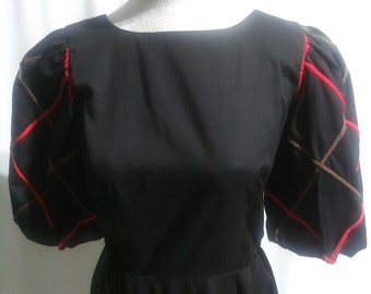 Vintage black square dance dress