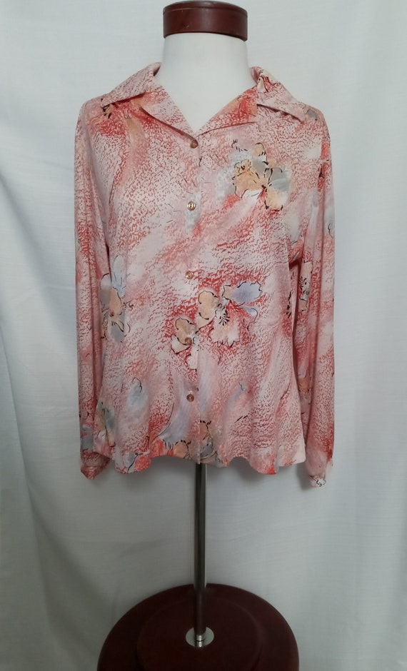 Vintage beige and orange collared shirt