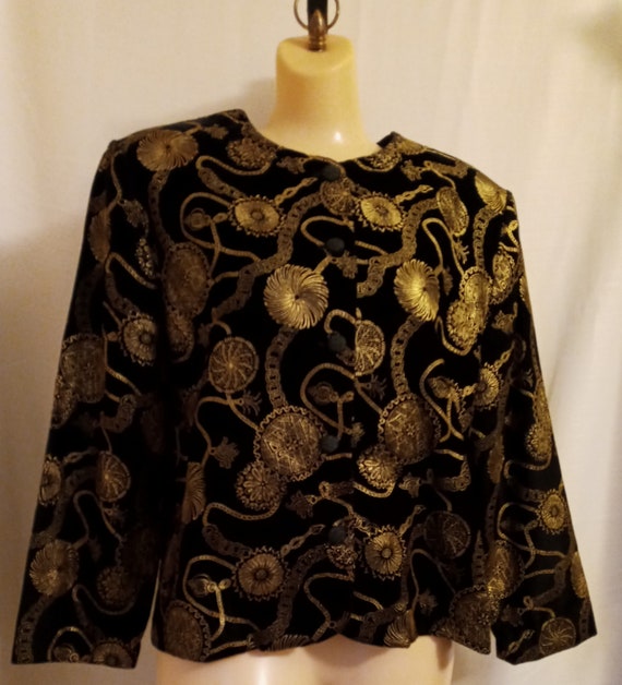 Vintage black and gold multi jacket - image 6